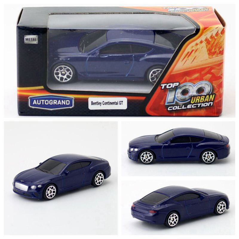 1:64 Bentley Continental GT 2019 Model Car Diecast Toy Cars Kids Collection Blue