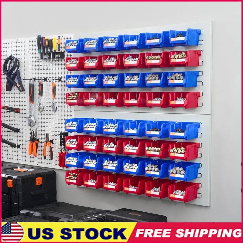 Stackable Durable Polypropylene Storage Bins with Labels for Home Office