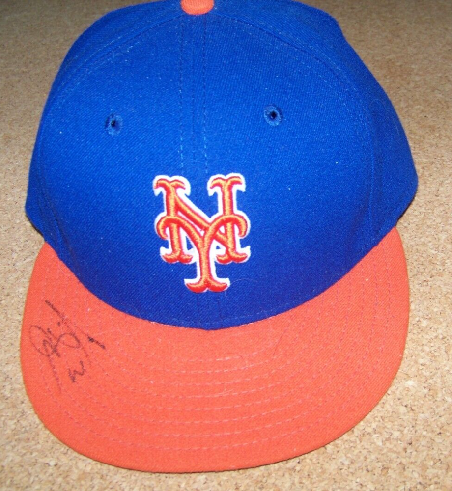 New York Mets baseball cap hat adult fitted 7-1/4 blue orange embroidered logo