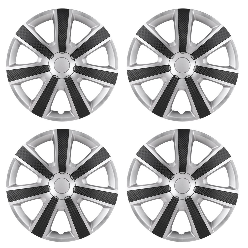 Set 4PCS 16” Universal Hubcaps Wheel Rim Covers Snap On Car Truck Silver & Mould
