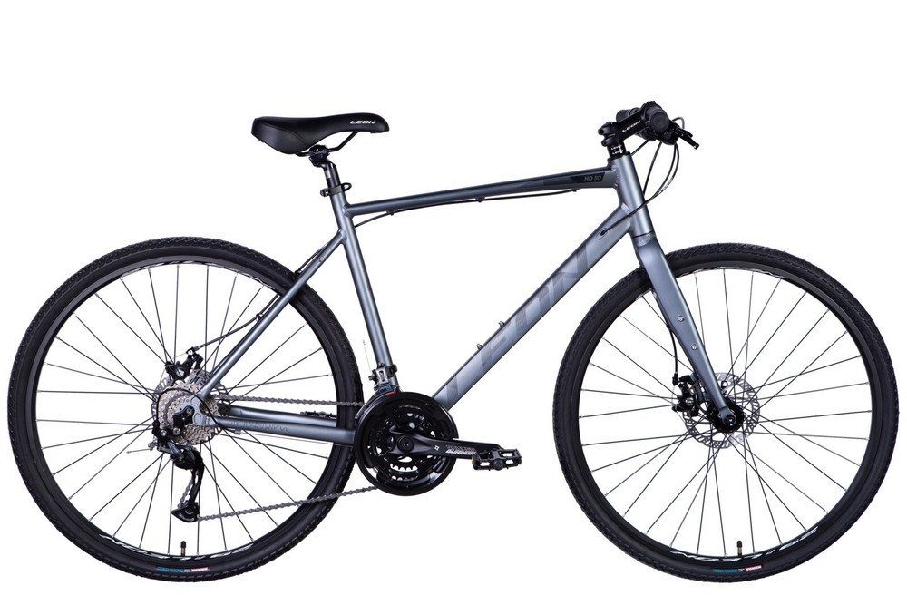 28 Inch Grey Aluminum Trekking Bike with Disc Brakes and Fh 18 7/8in Frame