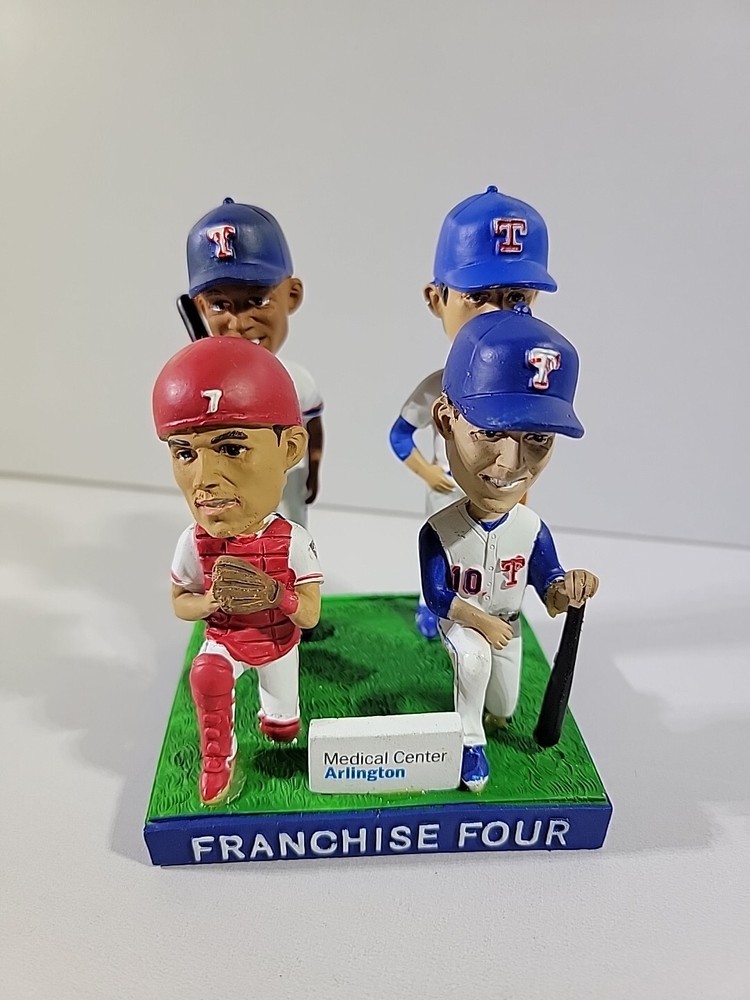 TEXAS RANGERS FRANCHISE FOUR BOBBLEHEAD NOLAN RYAN RODRIGUEZ YOUNG BELTRE SGA