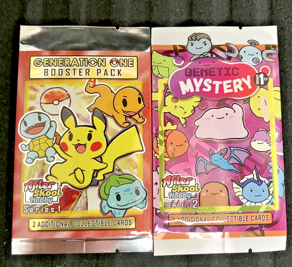 2 Pack Lot - After Skool Hobby Booster Packs Series 1 & 2 - Pokemon