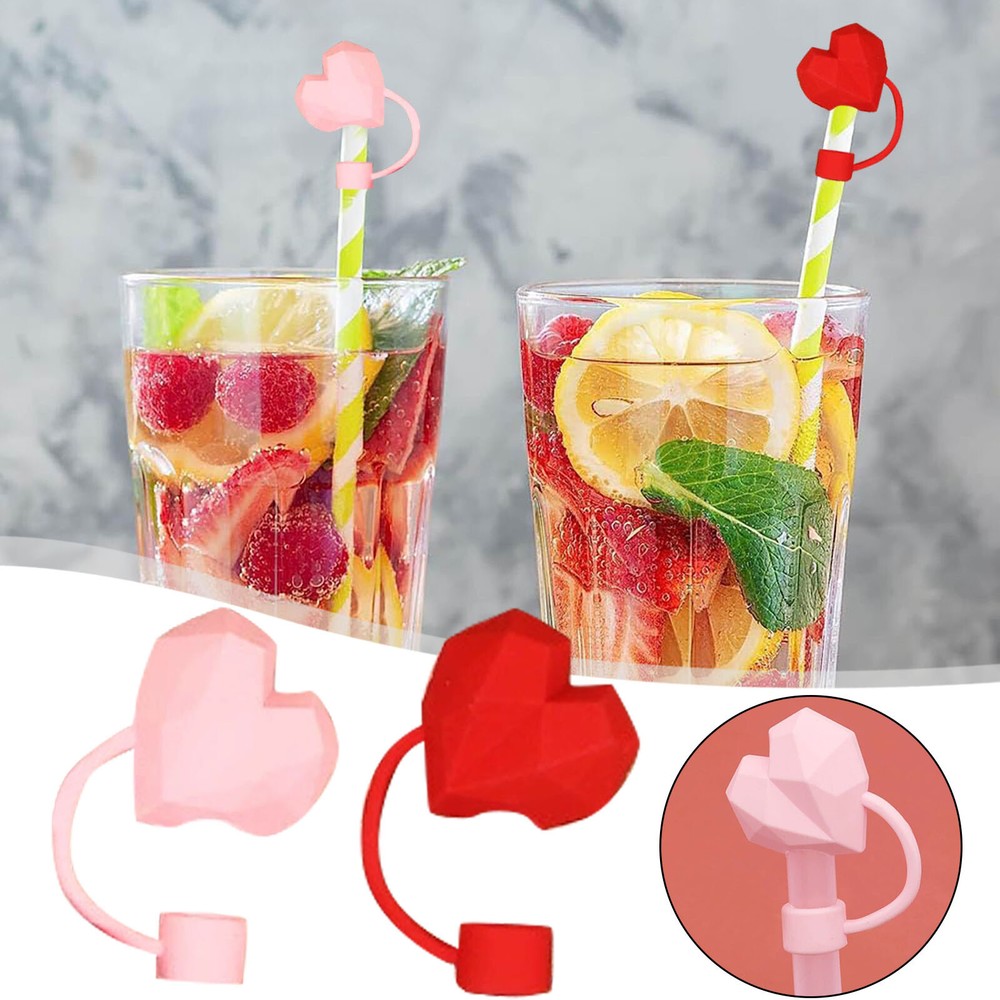 Valentine's Day Straw Cap Reusable Silicone Straw Cap 6 10mm Protective Cap