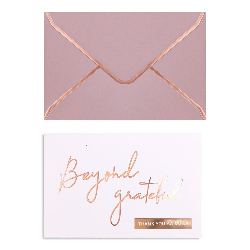 Rose Gold Beyond Grateful Thank You Cards with Envelopes - 36 PK - 4x6 Inches...