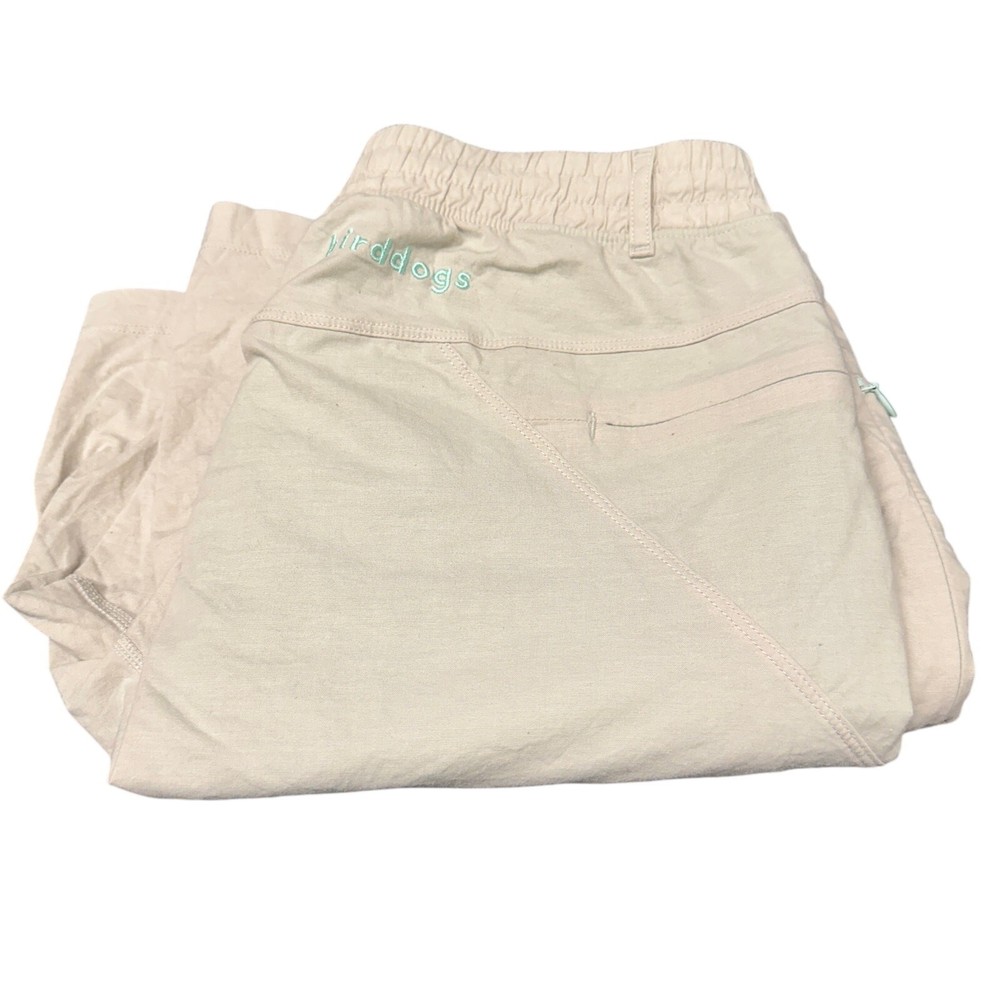 Birddogs Shorts Mens Large Light Khaki Tan Lined Drawstring Elastic Band Coastal