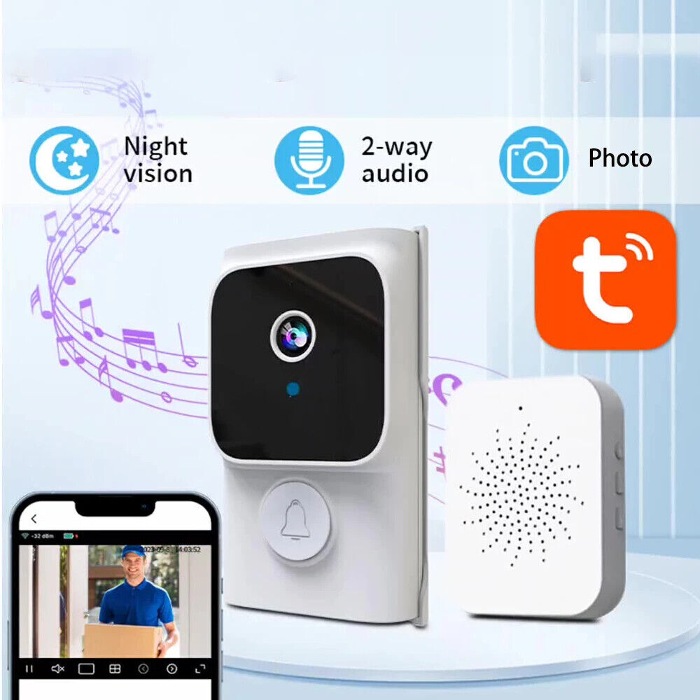 Tuya Smart Wireless WiFi Doorbell Intercom Security Door Ring Bell Night Vision