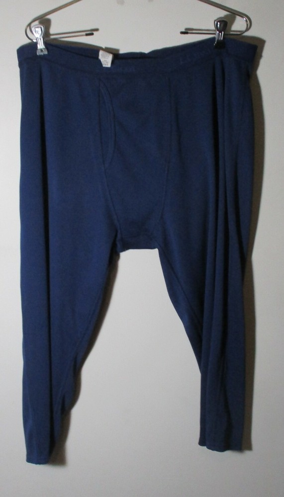 Men's L.L. BEAN Blue Cropped Mid Weight Under Layer Pants Size XL