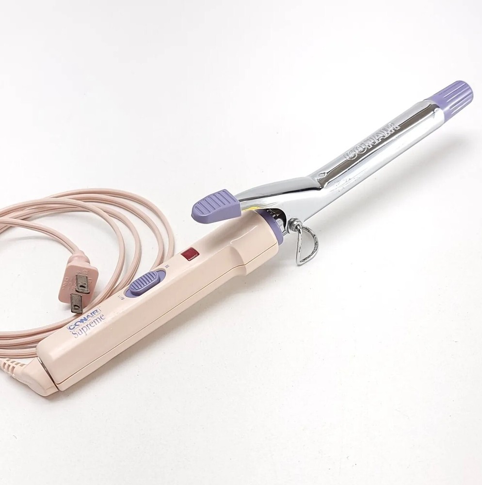 Vintage Conair CD36 Pink Purple 3/4 Inch Curling Iron Retro Styled Tested Works