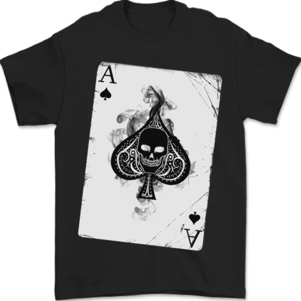 Smokinig Ace of Spades Skull Biker Heay Metal Mens T-Shirt 100% Cotton