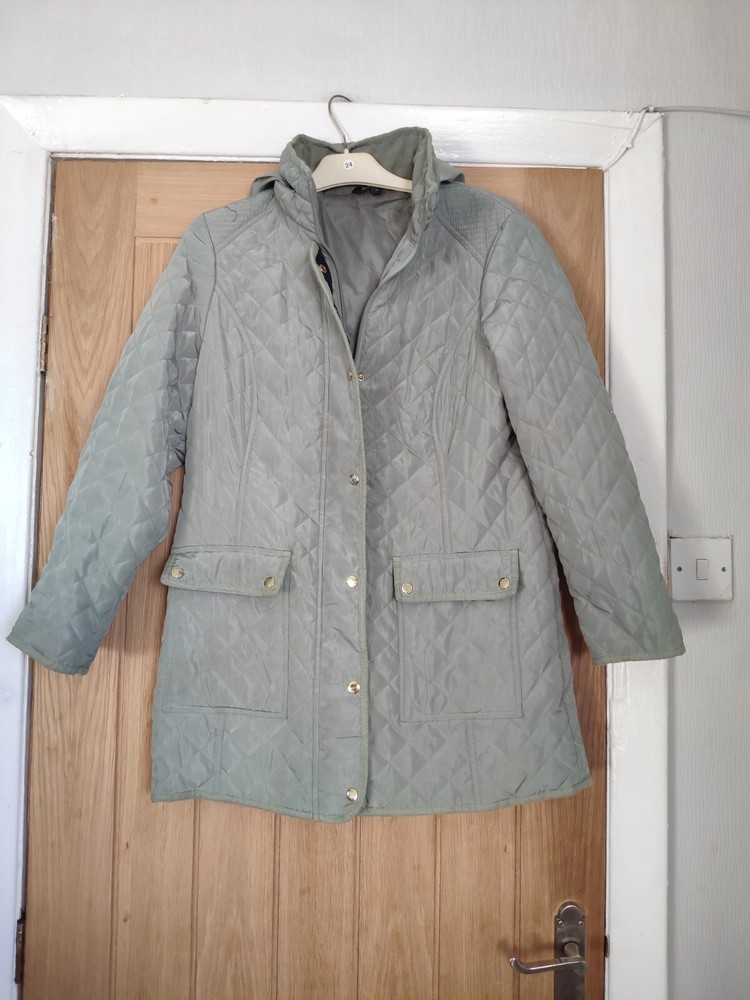 Green Quilted Jacket Size 14 Bonmarche
