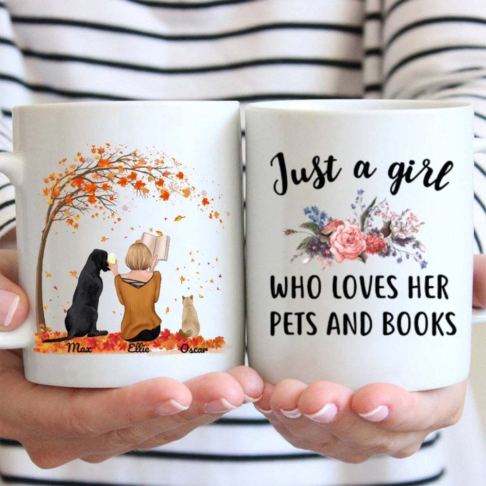 Best Mother’s Day Gift Deas Mom & 2 Pets Reading Coffee Mug Mug Cup Birthd