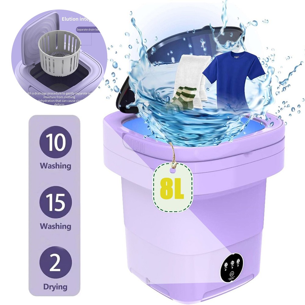 Portable Mini Washing Machine Washer Foldable Washer and Spin Dryer Small Travel