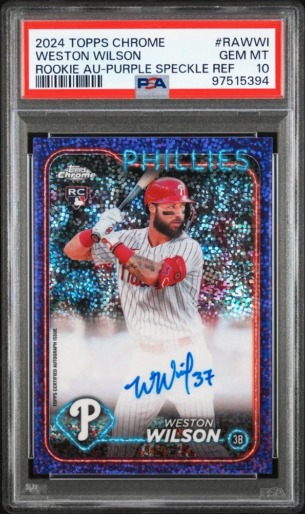 2024 Topps Chrome - Rookie Autographs Purple Refractor #RA-WWI Weston Wilson /250 (AU, RC)