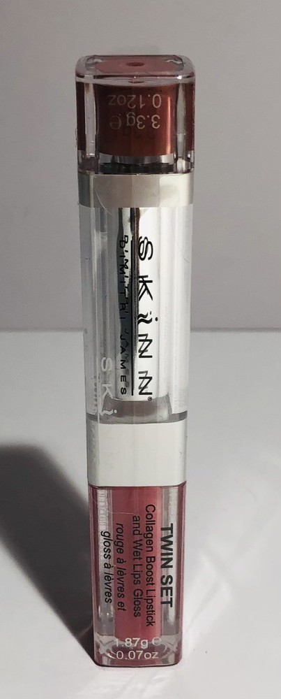 Skinn Dimitri James Twin Collagen Boost Lipstick & Wet Lip Gloss Precious Pink