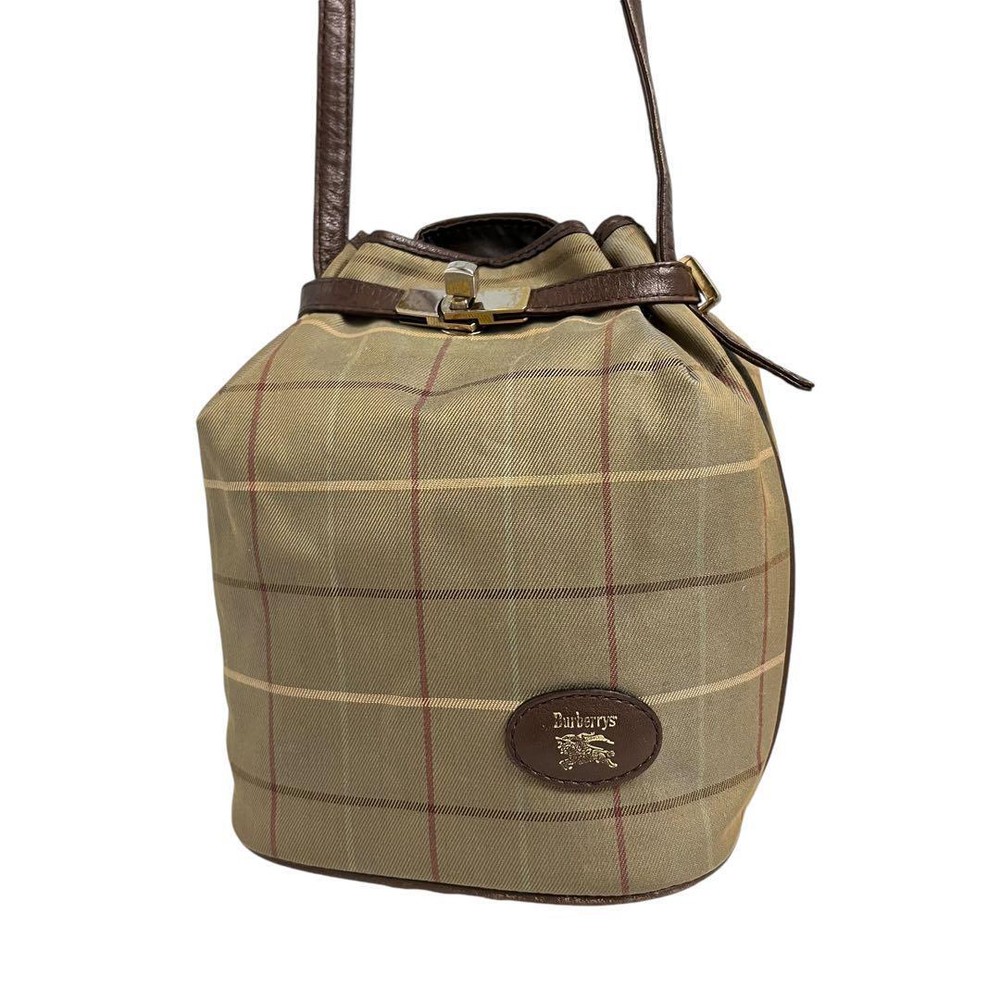 Burberry Shoulder Bag Nova Check Canvas Beige Authentic F1205349
