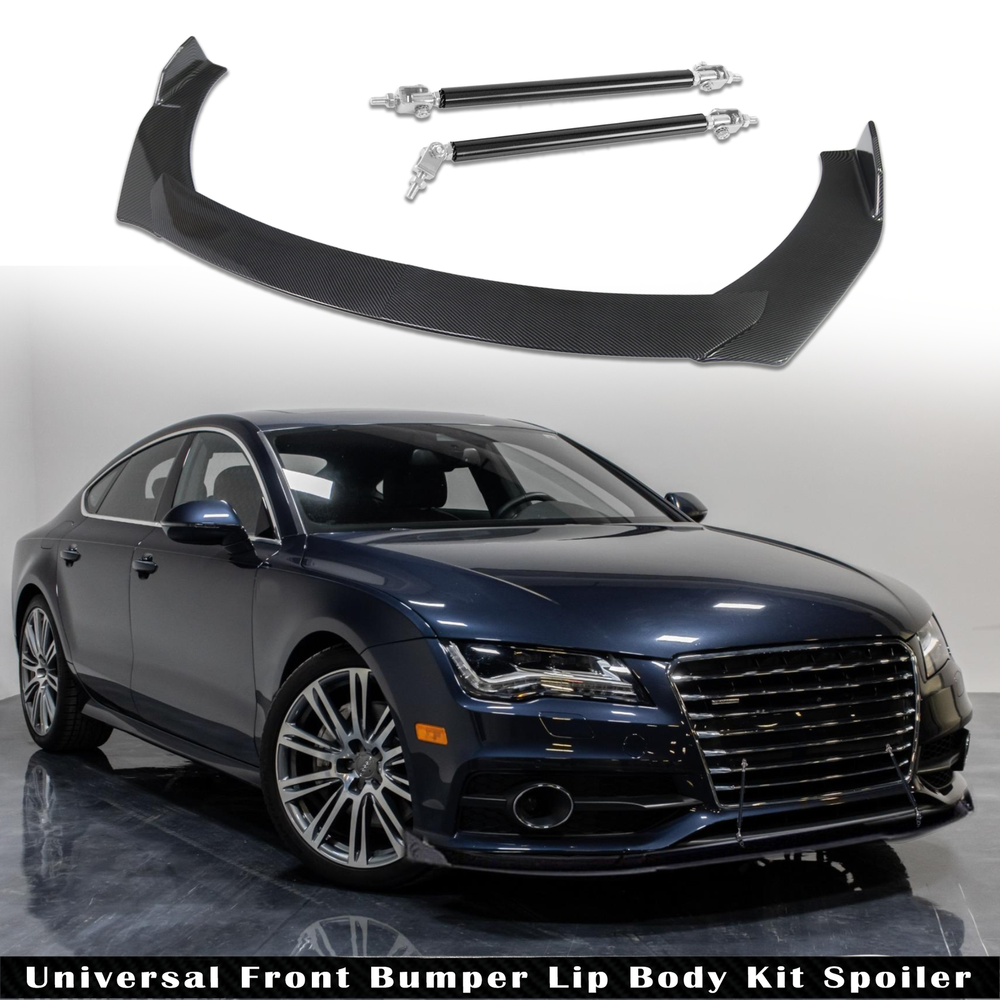 For AUDI A4 A5 A6 A7 S4 S5 Universal Front Bumper Lip Spoiler Splitter Carbon