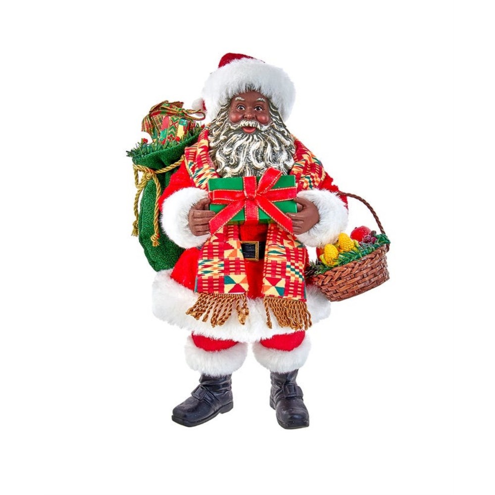 Kurt Adler Fabriché African American Kwanzaa Santa Decoration, 12