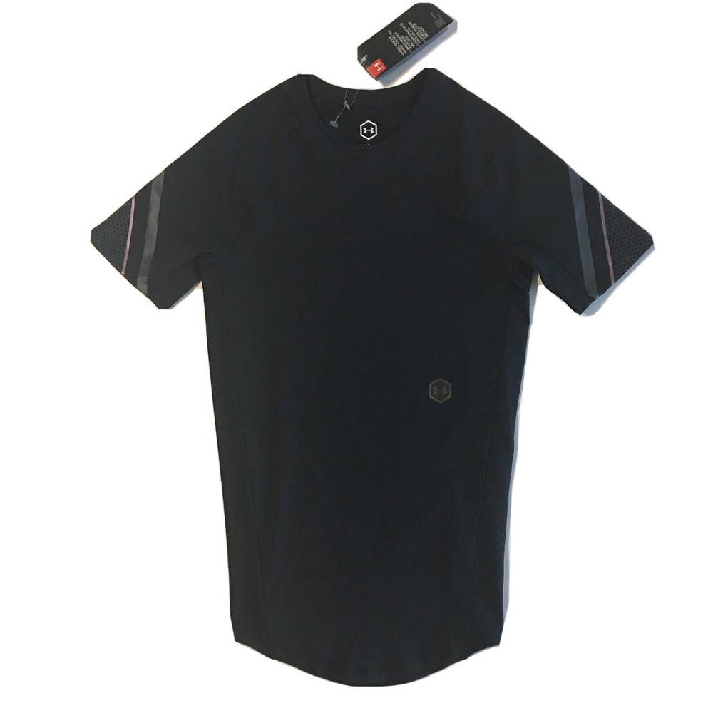 Under Armour Mens UA Rush Celliant Fitted SS T-Shirt Black Size S