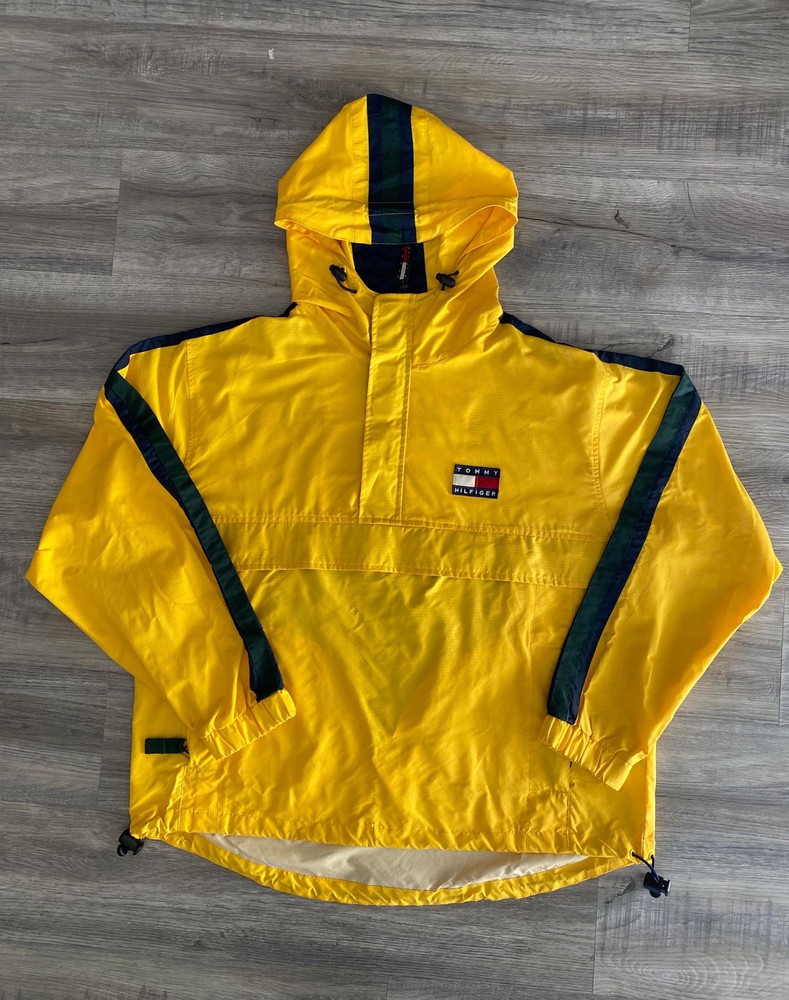 Vintage Tommy Hilfiger XL Quarter Zip Rain Jacket with Hood