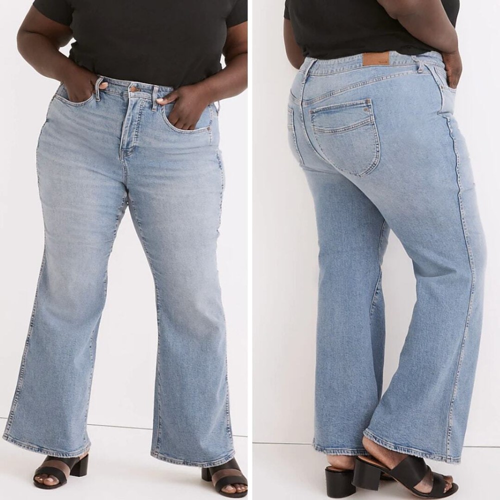 Madewell Plus High-Rise Flare Jeans in Caine Wash Size 28W