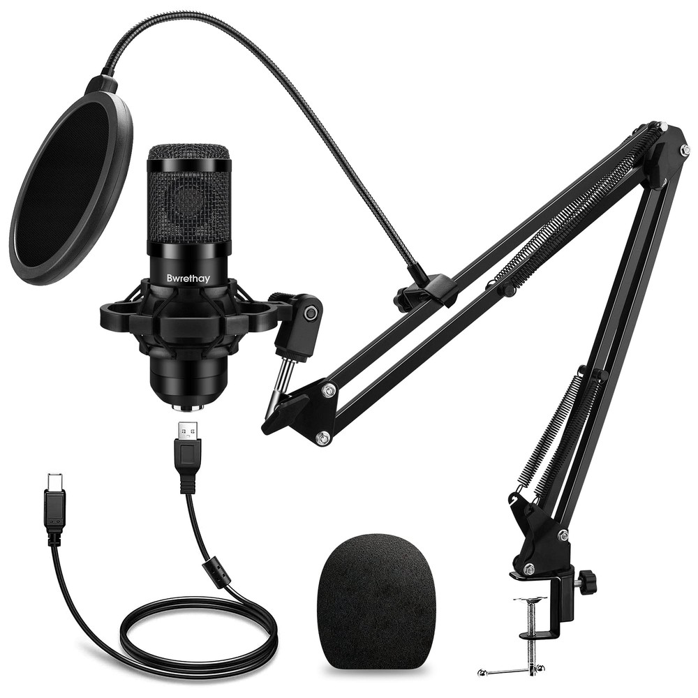 USB Microphone,Professional Microphone 192kHz/24Bit Plug & Play PC Computer C...