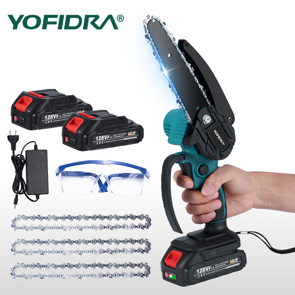 6 Inch Cordless Mini Chainsaw with 2 Batteries - Lightweight Handheld Electric Chainsaw