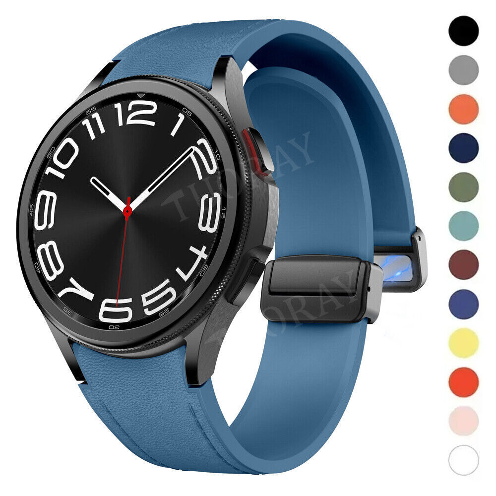 Silicone Leather Band Strap For Samsung Galaxy Watch 7 FE 6 5 4 40mm 44mm 5 Pro
