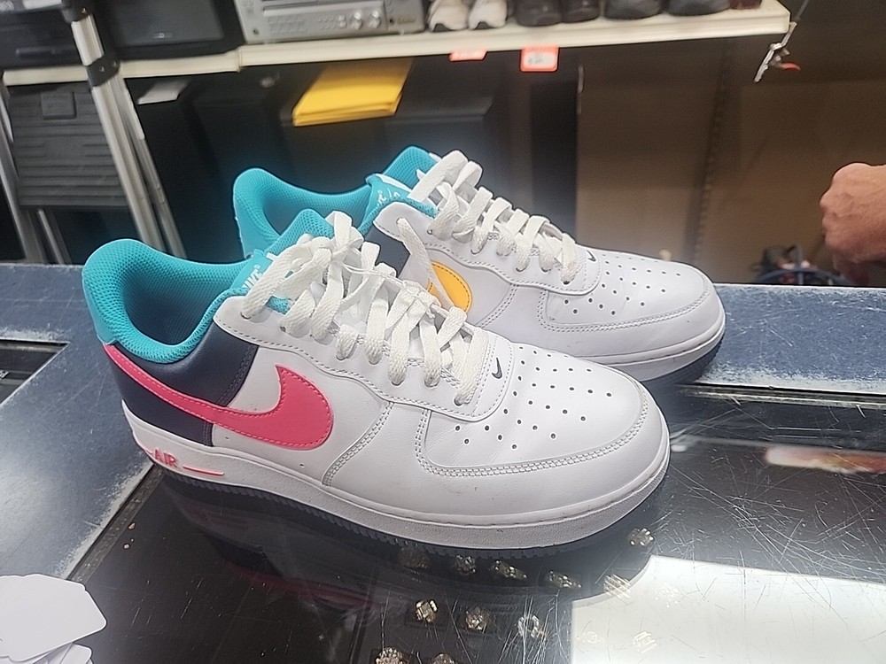 NEW Mens Size 10.5 Nike Air Force 1 '07 White Racer Pink Thunder Blue HF4849 100