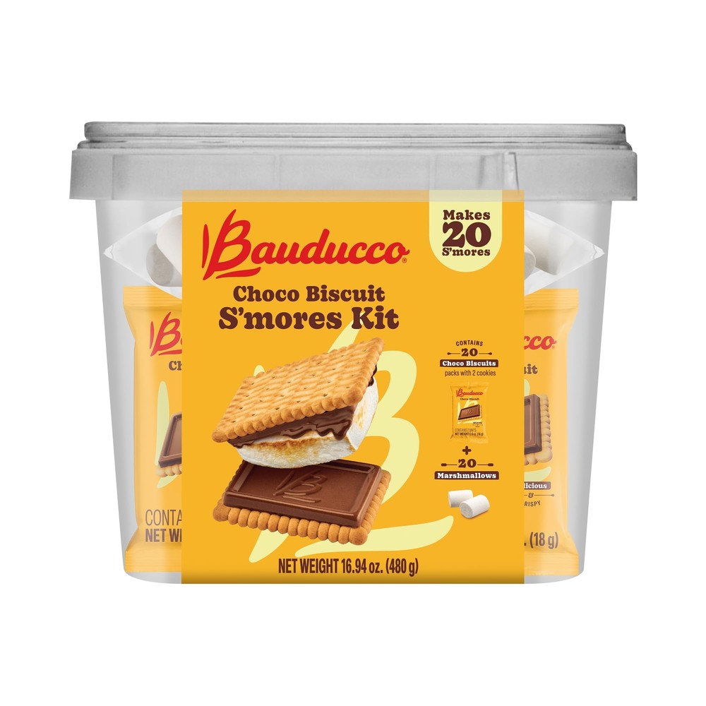 Bauducco Choco Biscuit S`mores Kit – 20 Choco Biscuits packs with 2 cookies...