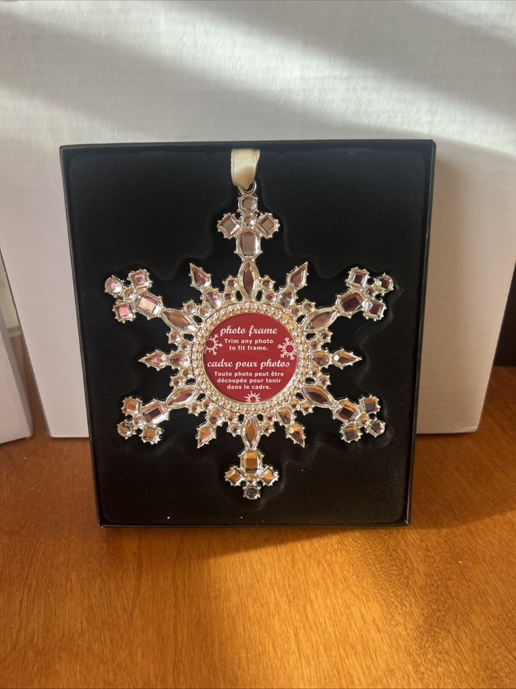 NEW Silver Plated JEWELED Photo Frame CHRISTMAS 5