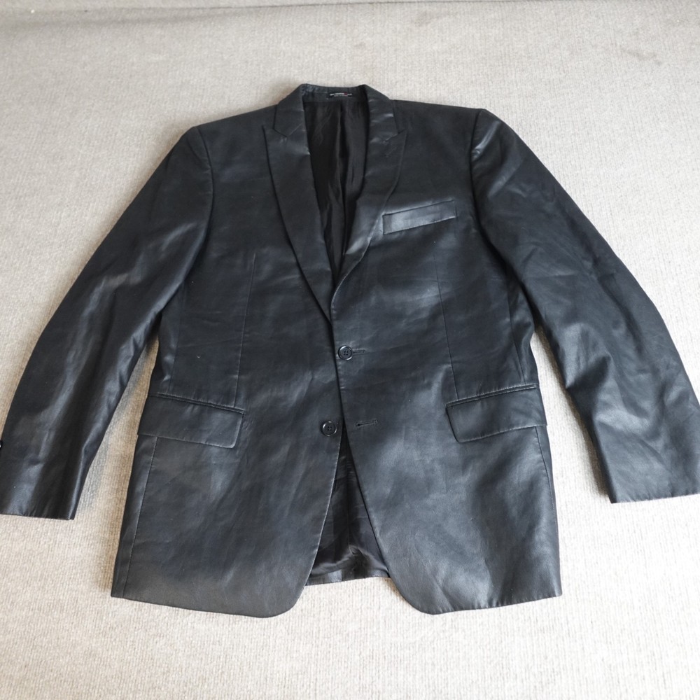 John Varvatos Blazer 42R Black Snake Print Peak Lapel 2 Button Made in Canada