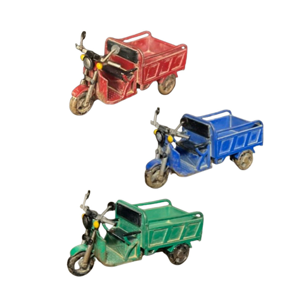 1/64 Diorama China Tricycle Car Alloy Model Scene Display PropbB