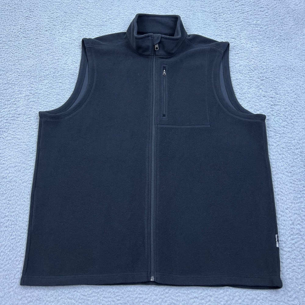 Duluth Men's Lightweight Silver Bay Fleece Zip Vest Black XL for Layering
