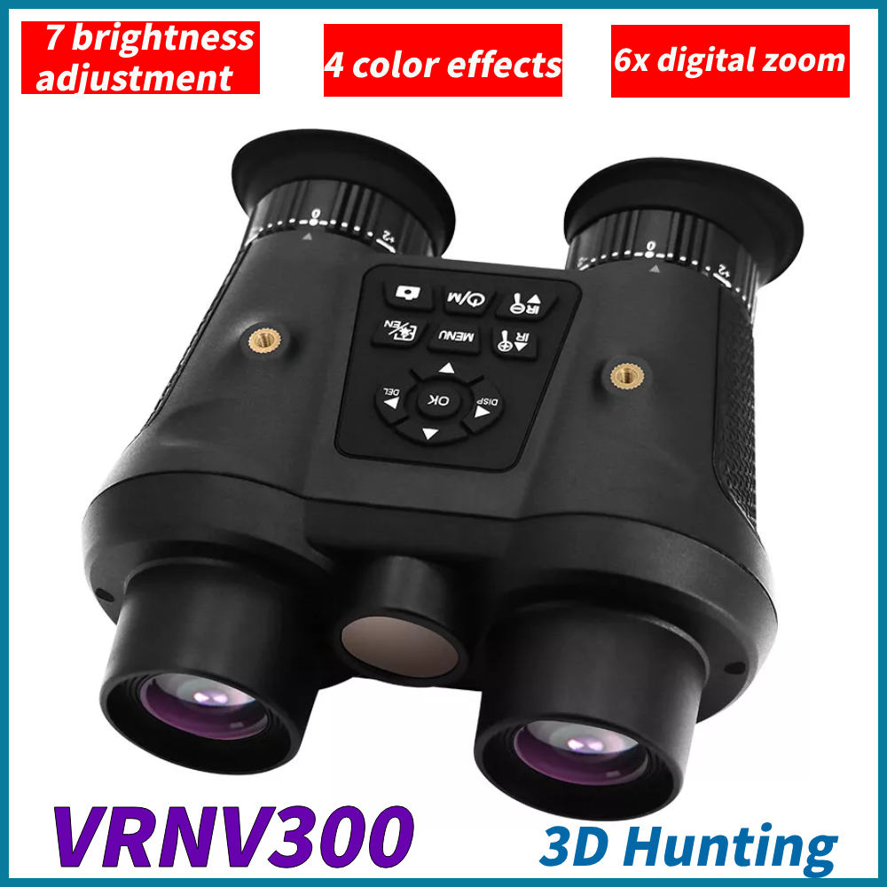 VRNV300 3D Infrared Night Vision Binoculars 4K UHD Video 6x Digital Zoom Camera