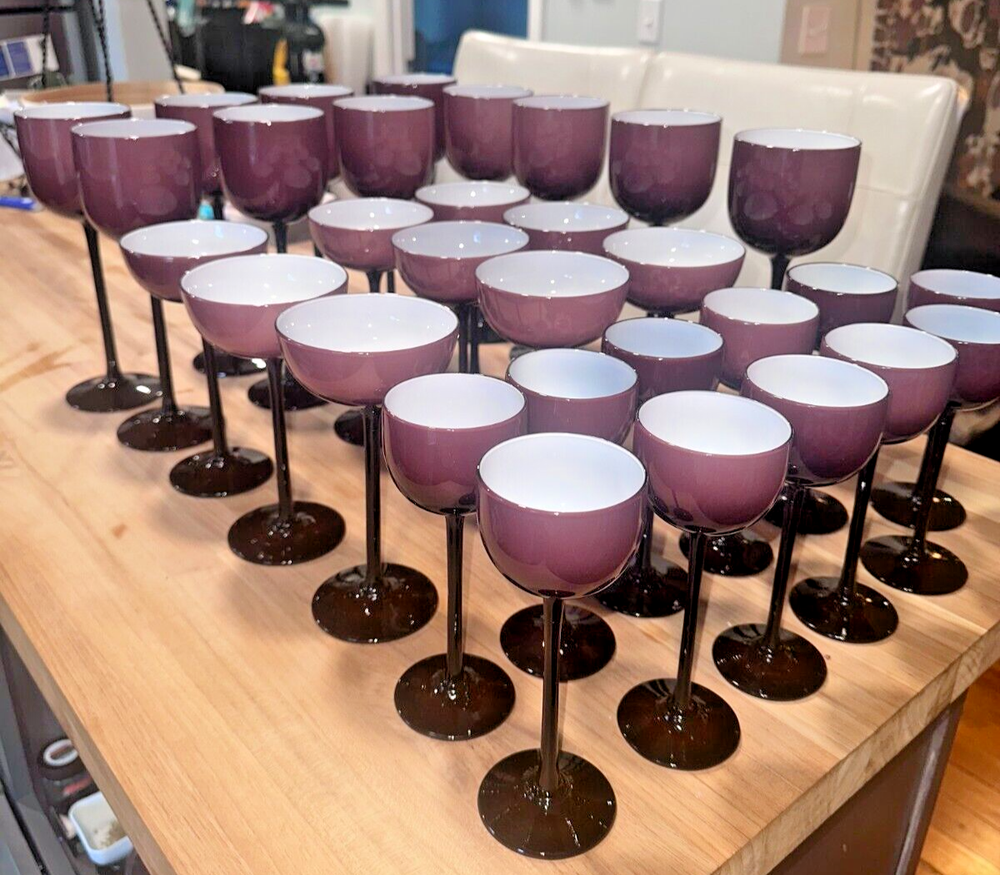 31 Vintage Carlo Moretti Assorted Amethyst Glasses!!! Incredibly rare set