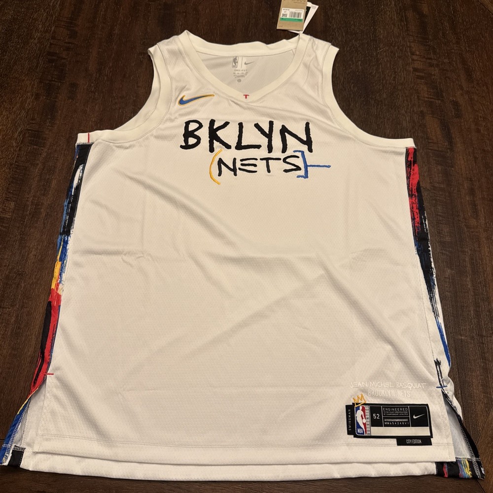 Nike Dri Fit Brooklyn Nets Basquiat City Edition Jersey Men's Size 52 (XL), New