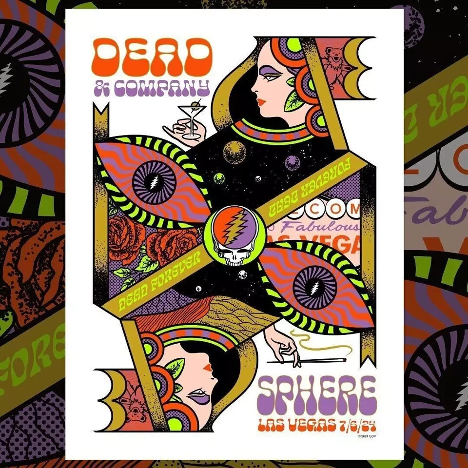 Dead and Company Sphere Las Vegas Concert Poster July 6 2024