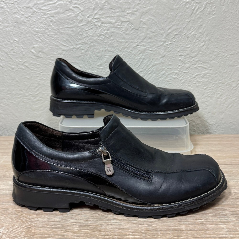 Donald Pliner Vtg 90s Y2K Boat Shoes 8.5 Loafers Lug Sole UZip Italy Grunge Goth