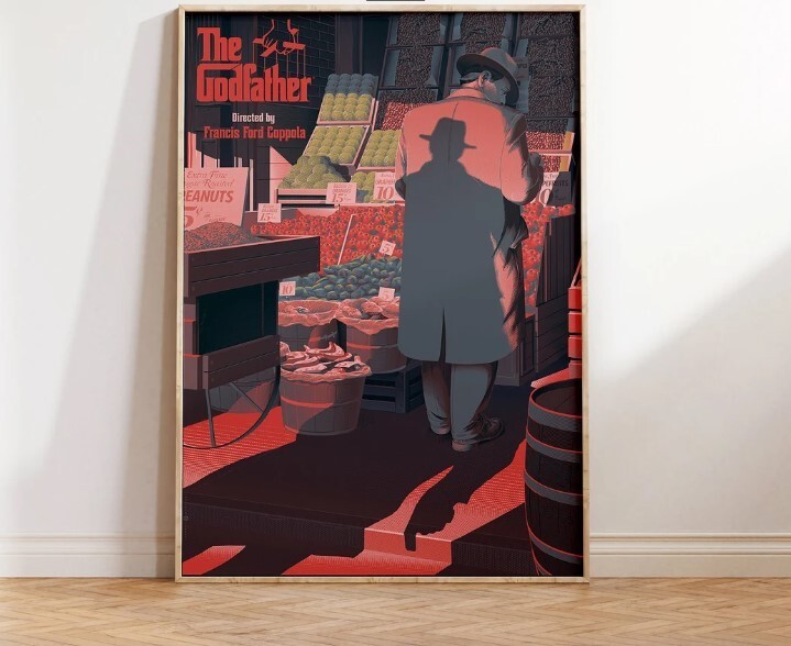 The Godfather Movie Poster Classic Film Print Marlon Brando Al Pacino Art