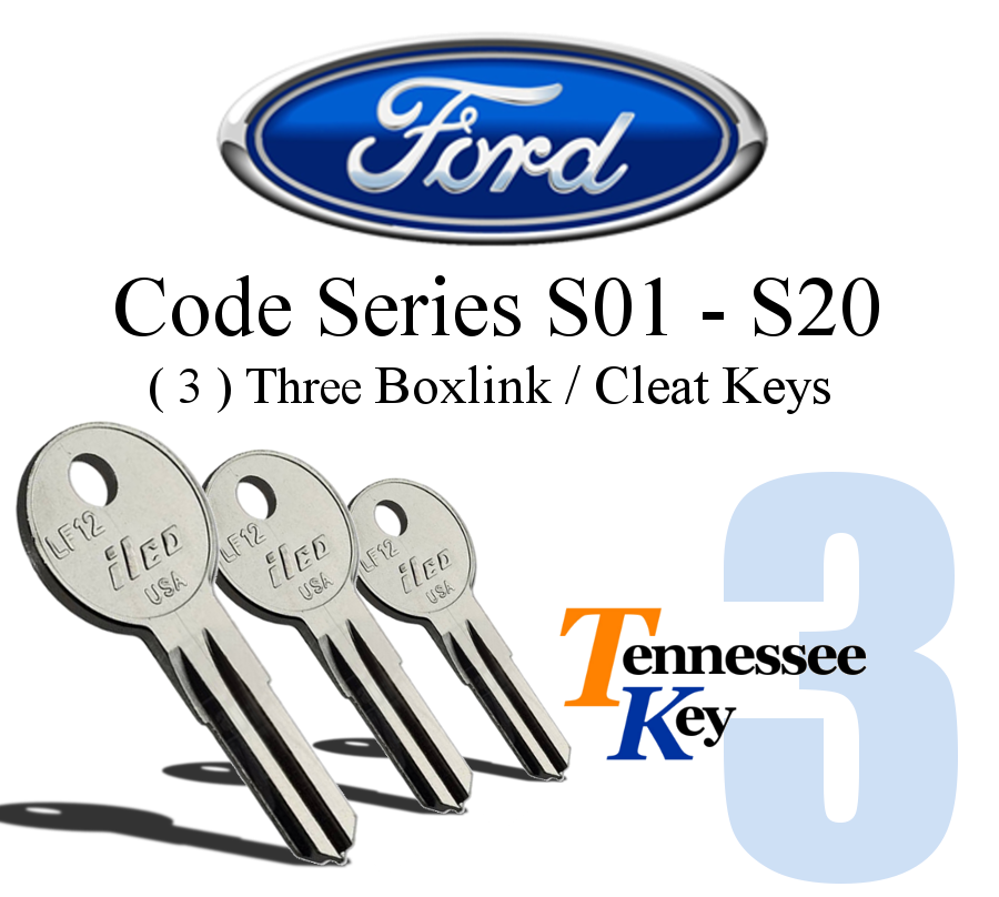 Boxlink Cleat Key Set of 3 for Ford Truck Bed Tie Downs S01-S20