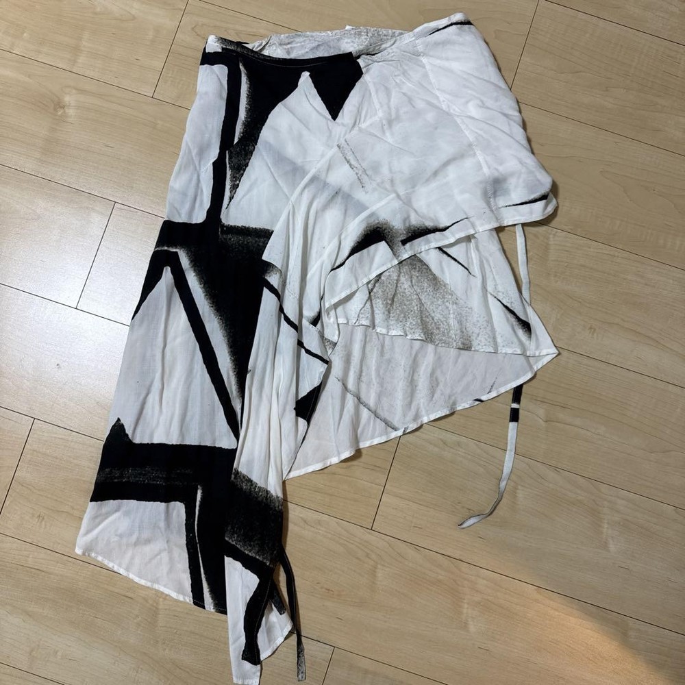 Rare ANN DEMEULEMEESTER wrap skirt paleo Sz 38