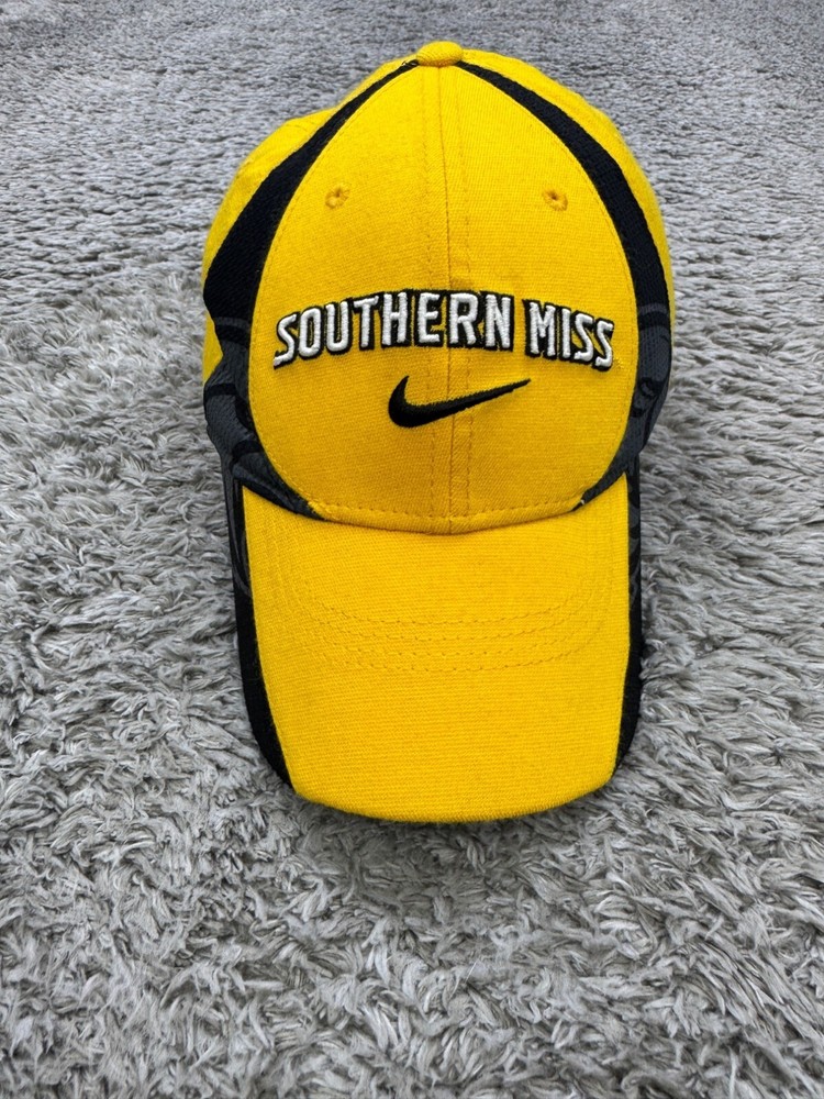 Vtg Southern Miss Golden Eagles Hat Adult Medium/Large Team Nike Center Swoosh