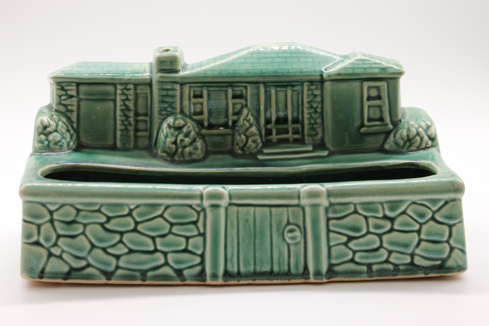 VINTAGE  1950s Brush McCoy Pottery Green Ranch Planter #887