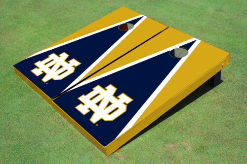 University of Notre Dame Blue and Gold Matching Triangle Cornhole Boards