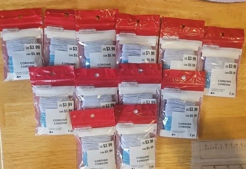 LOT of 12 Packs (1mm) Elastic Cord Bead Jewelry Making Craft Stretchy White Blue