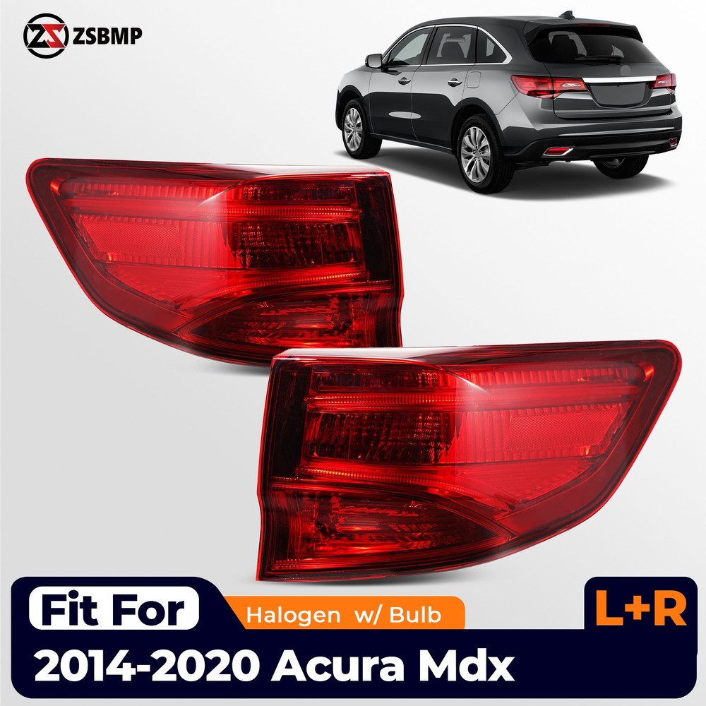 For 2014-2020 Acura Mdx Halogen Tail Light Outer W/ Bulb Driver + Passenger Pair