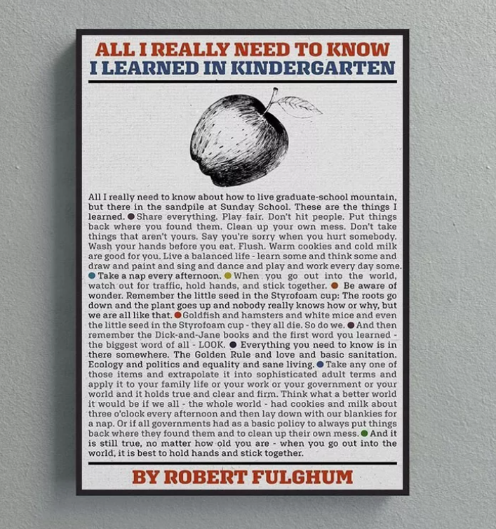 Life Lessons from Kindergarten Poster