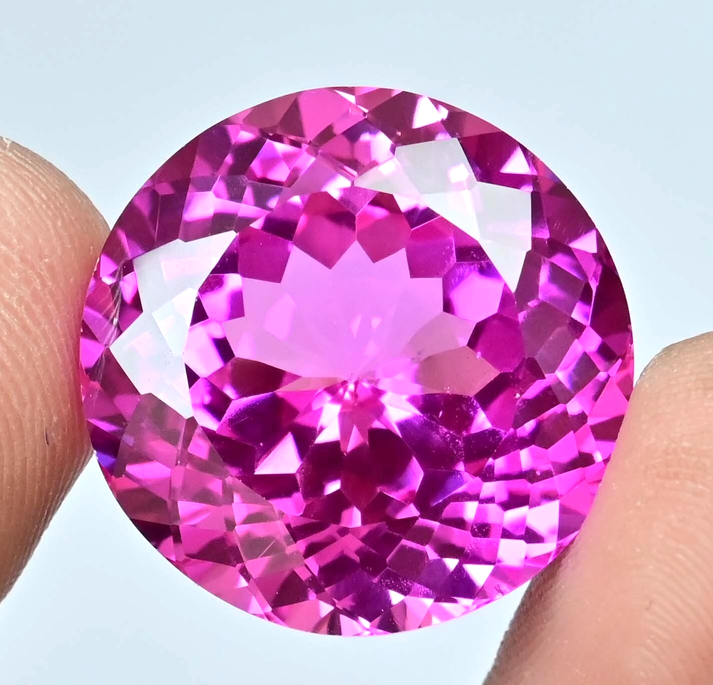 42.10Ct Natural Mogok Pink Ruby Round Flawless Certified Loose Gem