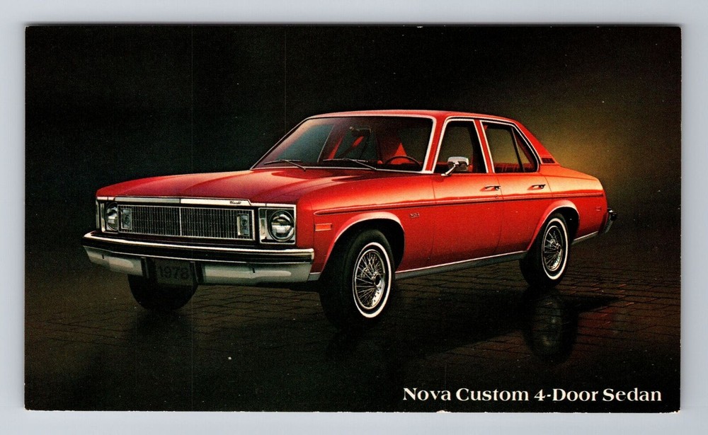 Nova Custom 4 Door Sedan, Cars, Transportation, Antique Vintage Postcard